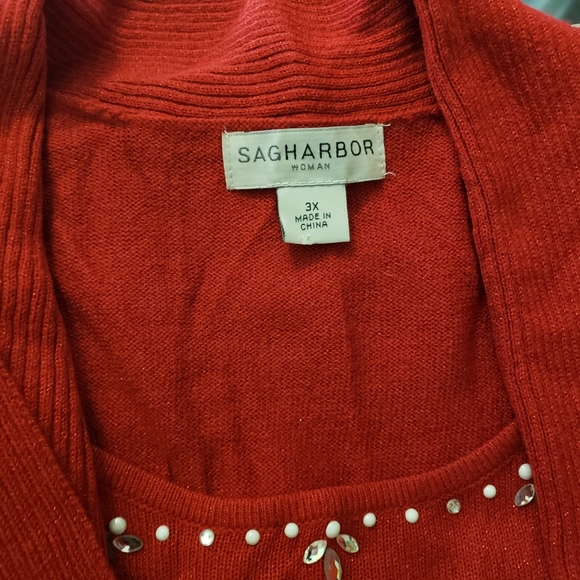 Sag Harbor | Bright Red Cardigan - Picture 8 of 8